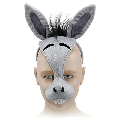Afbeelding van Bristol Novelty EM179 ezelmasker, kleurrijk, unisex kinderen, meerkleurig, eenheidsmaat