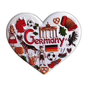 Afbeelding van Hart Vorm Duitsland 3D Koelkast Magneet Souvenir Geschenk, Huis &amp; Keuken Decoratie Magnetische sticker Collectie
