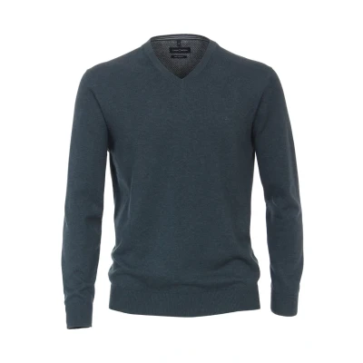 Afbeelding van Casa Moda Pullover Blauw Melange maat L Heren Trui met Regular fit Pasvorm Katoen Suitable Herenkleding