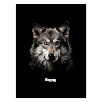 Afbeelding van NoBoringSuitcases.com® Koffer groot Rolkoffer lichtgewicht Wolf portret tegen een zwarte achtergrond Reiskoffer met 4 wielen Grote trolley XL 20 kg bagage