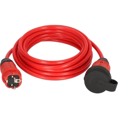 Afbeelding van Brennenstuhl Professional verlengsnoer VQ 1110 IP44 (5m kabel H07BQ F 3G1,5 in rood, bouwplaats gebruik en permanent buiten, Made Germany)