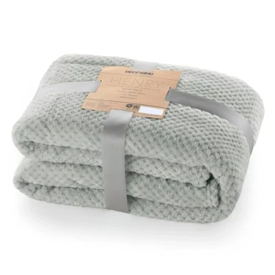 Afbeelding van DecoKing Henry knuffeldeken van 150 x 200 cm, staal, deken, microvezel, woondeken, sprei, fleece, zacht, behaaglijk, Scandinavische stijl, grijs/antraciet