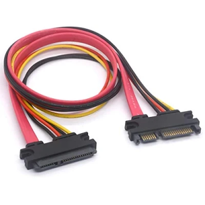Afbeelding van 22 pin Sata Extension Cable 7+15 Male to Female Data and Power Extender (30cm)