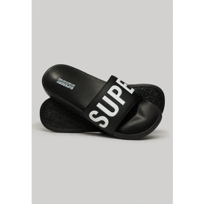 Afbeelding van Superdry CORE Badslippers, Heren, Maat: 40, Black white Rubber/ textiel