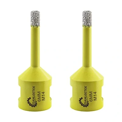 Afbeelding van Diamanttegelboor 2 stuks 6 mm SANLEETEK vacuüm gesoldeerde diamantgatenzaag voor keramiek porselein marmer graniet M14 schroefdraad