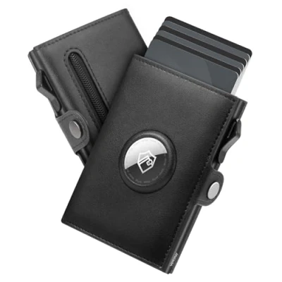 Afbeelding van YESIIW Heren portefeuilles, slanke creditcardhouder portemonnee voor mannen, pop up kaarthouder RFID blokkering, Zwart, S, Minimalistisch