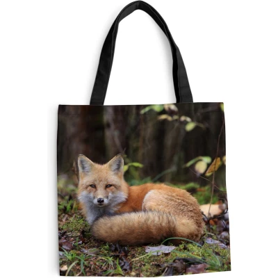 Afbeelding van MuchoWow® Schoudertas Strandtas Big Shopper Boodschappentas Vos Bos Dier 40x40 cm Katoenen tas