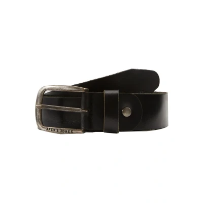 Afbeelding van JACK &amp; JONES &amp;; heren lederen riem JACPAUL echt Zwart 80