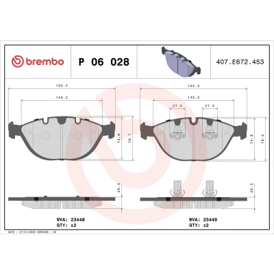 Afbeelding van Brembo Remblokset P 06 028