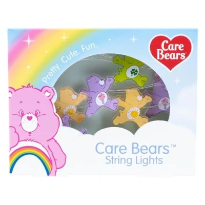 Afbeelding van Care Bears String Lights. bevat 20 LED lampjes op 2 meter kabel. Met meerdere geliefde karakters. Batterij aangedreven. Officieel gelicentieerde Merchandise van Fizz Creations.