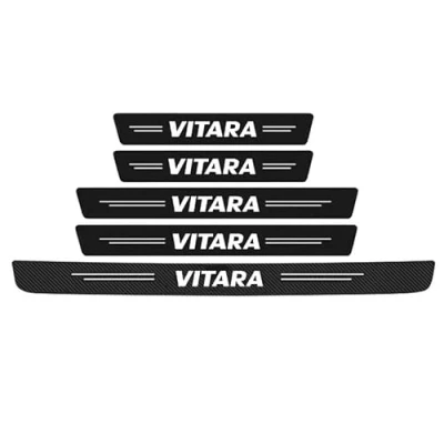 Afbeelding van SANQIUTOU 5 Stuks Auto Instaplijsten Protector Stickers Voor Suzuki Vitara,Koolstofvezel Dorpel Cover Autodeur Stappen Decoratie Accessoire