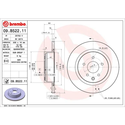 Afbeelding van Brembo Remschijven 09.B522.11