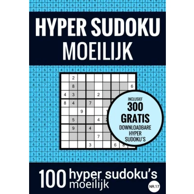 Afbeelding van HYPER Sudoku Moeilijk nr. 17 Puzzelboek met 100 Moeilijke Puzzels voor Volwassenen en Ouderen
