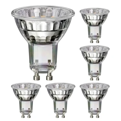Afbeelding van ledscom.de 6 GU10 LED lampen, PAR16, warm wit (3000 K), 2,4 W, 227lm, 119, reflector spiegel (zilver)