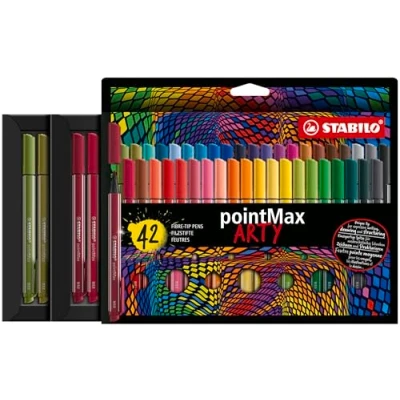 Afbeelding van Viltstift STABILO pointMax 488/42 Arty medium assorti etui à 42 stuks