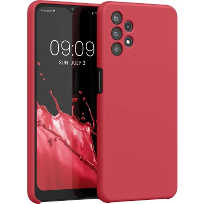 Afbeelding van kwmobile telefoonhoesje geschikt voor Samsung Galaxy A32 5G Hoesje met siliconen coating Smartphone case in klassiek rood