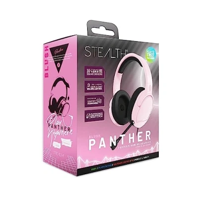 Afbeelding van STEALTH PANTHER Blush Over Ear Gaming Headset PS4/PS5, XBOX, Switch, PC met flexibele microfoon, 3,5 mm aansluiting, 1,5 m kabel, lichtgewicht, comfortabel en duurzaam