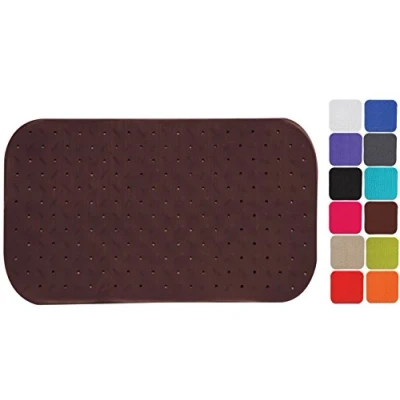 Afbeelding van MSV Douche/bad anti slip mat badkamer rubber bruin 36 x 65 cm