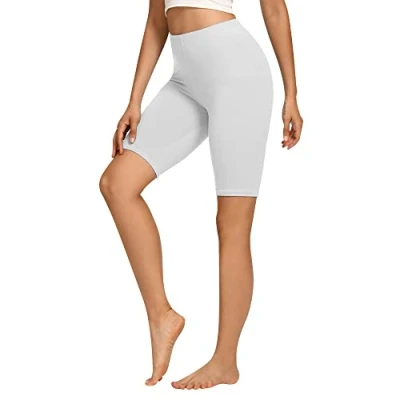 Afbeelding van Libella 4165 Fietsbroek voor dames, korte legging, katoen, hoge taille, ondoorzichtig, zomer, sportshort, kleurrijk, 1 stuks wit., XL