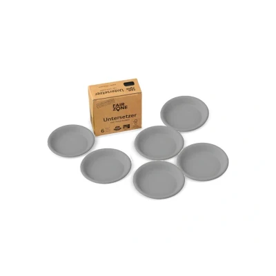Afbeelding van Fairzone Onderzetters Voor Plantenpotten Rubber Grijs 6 Stuks