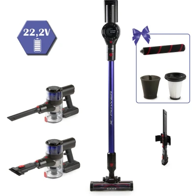 Afbeelding van PRIMO PR511SV 3 in 1 BLCD Steelstofzuiger Draadloos Stofzuiger zonder zak Kruimelzuiger Blauw/Rood