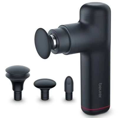 Afbeelding van Beurer MG 79 Sensitive Mini massage Gun Compact en zeer krachtig Triggerpoints Trilling Gevoelige spieren: bijv. nek, voeten, kaak 3 Opzetstukken Intensiteitsniveaus Uur draadloos gebruik Jaar garantie Zwart