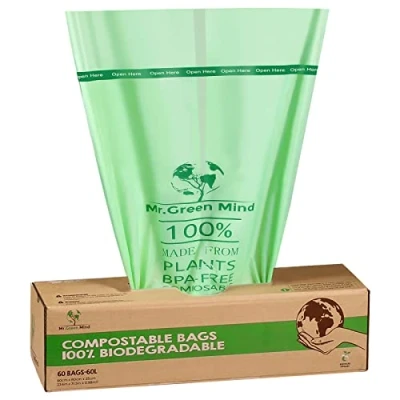 Afbeelding van Mr. Green Mind 100% biologische afvalzakken 50/60 liter 60 stuks Incl. dispenser