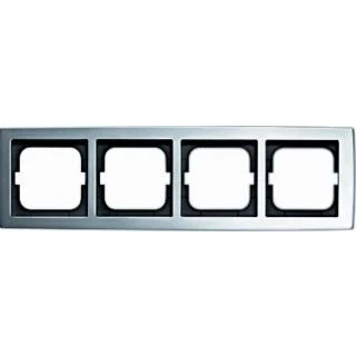Afbeelding van Abb busch jaeger solo 4 voudig afdekraam montage vert hori klem glans wit ral9016 kunststof ip20 2cka001754a4112
