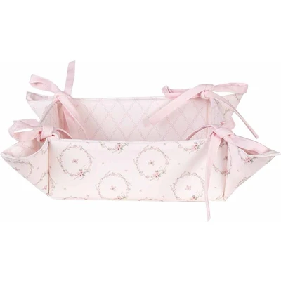 Afbeelding van Clayre &amp; Eef Broodmand 35x35x8 cm Roze Katoen Vierkant Konijn