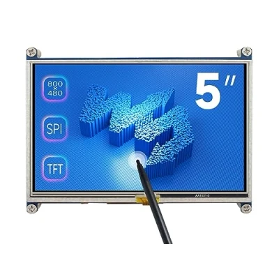 Afbeelding van Waveshare 5 inch Display for Raspberry Pi 4 Resistive Touchscreen 800x480 High Resolution HDMI LCD Monitor Compatible All Raspbian/Ubuntu/Kali/Retropie Drivers Provided