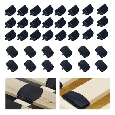 Afbeelding van 36 stuks Bed latten Houders, plastic caps, lattenrost kappen, vervangende latten, houders kits bundels, 12 stks Lat Centre Caps 24 Side Slat Bracket (55mm x