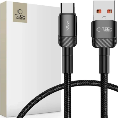 Afbeelding van TECH PROTECT ULTRABOOST EVO TYPE C KABEL 100W/5A 25CM ZWART
