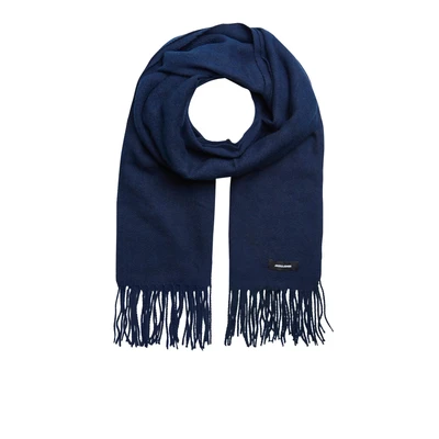 Afbeelding van JACK &amp; JONES geweven sjaal JACSOLID met franjes donkerblauw