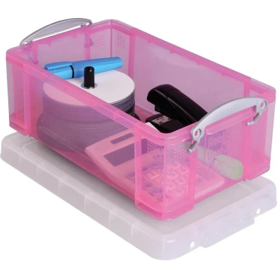 Afbeelding van Really Useful Box Opbergdoos 9 Liter, Transparant Roze