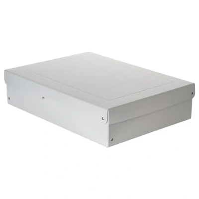 Afbeelding van Falken Ref. 22002168000F PureBox PRO 1 förvaringslåda med lock presentförpackning ingen plast A3 format 100 mm hög utskuret handtag band Vit