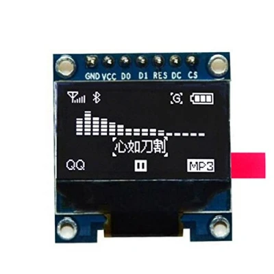 Afbeelding van HiLetgo 0,96 inch SPI OLED LCD Display 128 x 64 voor Arduino 51 STM32 Raspberry Pi White Font