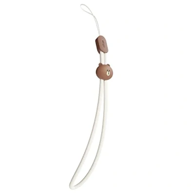 Afbeelding van elago LINE FRIENDS BRUIN Lanyard Polsband, telefoon charme, sleutelhanger Anti Drop, Extra Veiligheid, Verstelbare Knop, breed toepasbaar (BROWN), ABS Siliconen, Geen edelsteen