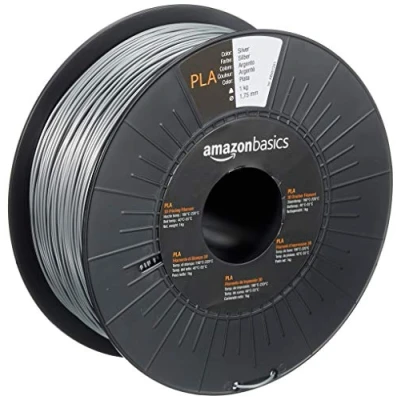 Afbeelding van Amazon Basics 3D printerfilament, PLA, 1,75 mm, zilver, spoel van 1 kg