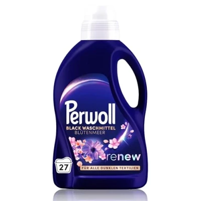 Afbeelding van Perwoll Blümenzee wasmiddel (27 wasbeurten), fijnwasmiddel reinigt zacht en vernieuwt donkere kleuren vezels, met drievoudige renew technologie verleidelijke geur