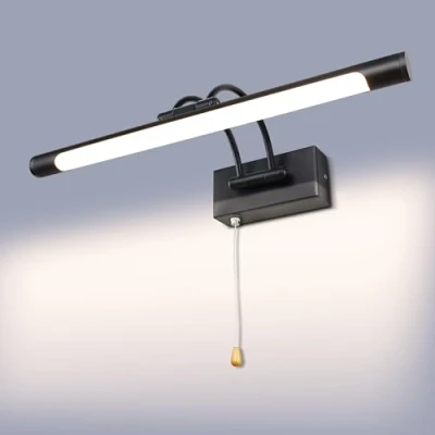 Afbeelding van TYhogar LED 8W IP44 Spiegelwandlamp Badkamerverlichting Mat Zwart Binnenverlichting Met Schakelaar 40CM 3000K Wandlampen Voor Schilderijen En Vitrines Verstelbare Arm Leeslampen