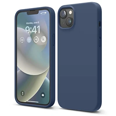 Afbeelding van elago Liquid Silicone Hoesje Compatibel met iPhone 14 Plus Case (6.7&quot;), Premiesilicone, Full Lichaamsbescherming 4 Layer Schokbestendige Geval, Antikras Zachte Microfiber Voering (Blauw)