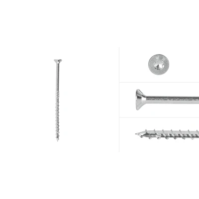 Afbeelding van Spaanplaatschroeven Verzinkt 6 x 130 mm Torx 25 met snijpunt Doos 100 Stuks
