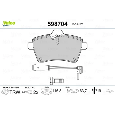 Afbeelding van Valeo Remblokset 598704