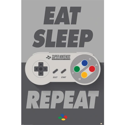Afbeelding van Nintendo Super Eat Sleep Repeat Maxi Poster