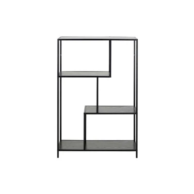 Afbeelding van Boekenrek Seaford 2 legplanken assymetrisch zwart