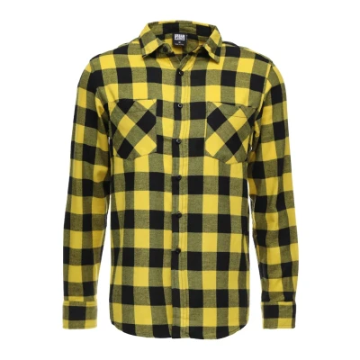 Afbeelding van Urban Classics Checked Overhemd, Heren, Maat: Small, Yellow