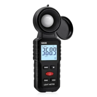 Afbeelding van Mcbazel Digitale luxmeter, fotometer, belichtingsmeter, lichtmeter, lichtmeter met LCD display, meetlichten 0,1 200,000 lux