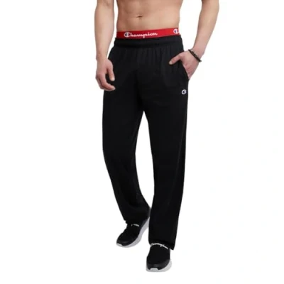 Afbeelding van Champion Heren Open Bodem Lichtgewicht Jersey Sweatpant Broek, Zwart, L