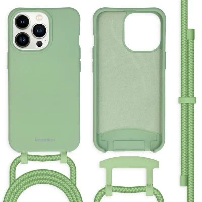 Afbeelding van Apple iPhone 13 Pro Hoesje Siliconen en TPU (zacht) iMoshion Softcase/Koordhoesje/Backcover Groen Telefoonhoesje