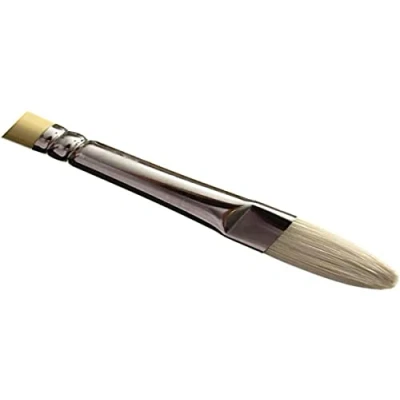 Afbeelding van Winsor &amp; Newton 5870006 Artists varkenshaarpenseel gemaakt van hoogwaardig Chunking varkenshaar voor olieverf en acrylverf Filbert penseel lange Steel Nr. 6,